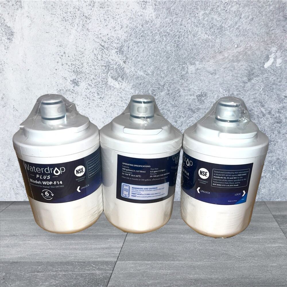 Waterdrop Plus WDP-F14 Replacement Water Filter For Maytag UKF7003 Lot of 3